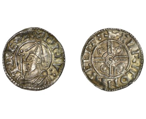 Cnut (1016-1035), Penny, Pointed Helmet type, Shaftesbury, Ælfric, ælric onn sceft:, 1.08g/6h (BEH 3099; N 787; S 1158). Good