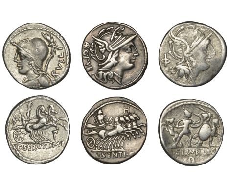 L. Sentius C.f., Denarius, c. 101, helmeted head of Roma right, arg pvb behind, rev. Jupiter driving quadriga right, l senti 
