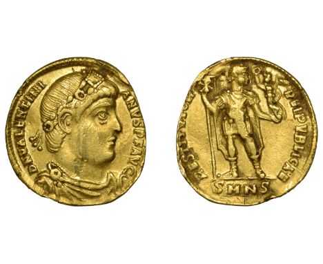 Valentinian I (364-375), Solidus, Nicomedia, 364-7, rosette-diademed, draped and cuirassed bust right, d n valentinianvs p f 