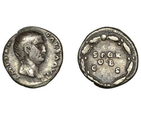 Galba (68-69), Denarius, 68-9, bare head right, imp ser galba avg around, rev. s p q r ob c s in three lines within oak-wreat