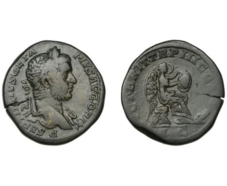 Geta (209-212), Sestertius, Rome, 211, laureate bust right, drapery on left shoulder, p septimivs geta pivs avg brit around, 