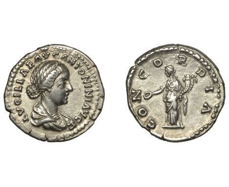 Lucilla (Augusta 161-182), Denarius, 164-180, bare-headed and draped bust right, lvcillae avg antonini avg f around, rev. Con