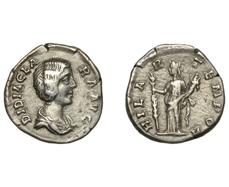 Didia Clara (Augusta 193), Denarius, 193, draped bust right, hair waved and coiled on back of head, didia clara avg around, r