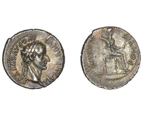 Tiberius (14-37), Denarius, Lugdunum, after 16, laureate head right, ti caesar divi avg f avgvstvs around, rev. Livia as Pax,