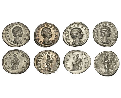 Julia Paula, Denarius, 219-20, draped bust right, rev. Concordia seated left, holding patera in extended right hand, star in 