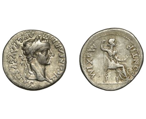 Tiberius (14-37), Denarius, Lugdunum, after AD 16, laureate head right, ti caesar divi avg f avgv[stvs] around, rev. Livia as
