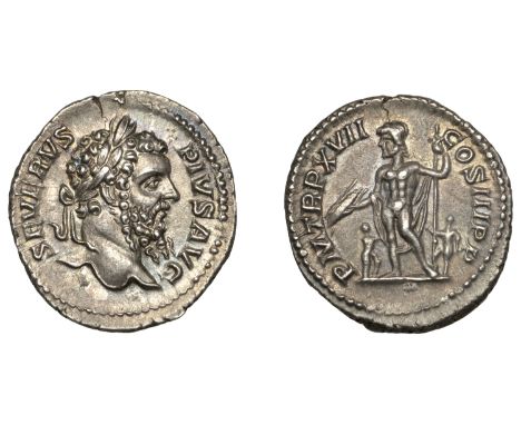 Septimius Severus (193-211), Denarius, 209, laureate head right, severvs pivs avg around, rev. Jupiter, cloaked, standing lef