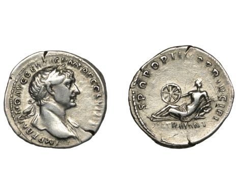 Trajan (98-117), Denarius, 112-4, laureate and draped bust right, imp traiano avg ger dac p m tr p cos vi p p around, rev. Vi