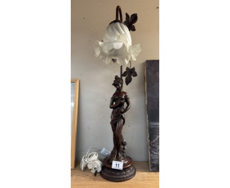 An art neuveau style figurine lamp