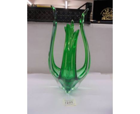 A mid 20th century green studio glass item.
