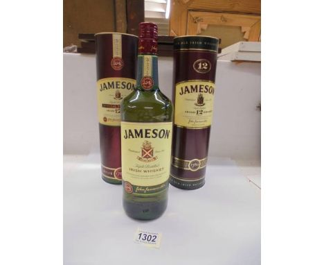 Two Jameson Irish 12 year Whiskey and a Jameson Triple Distilled Irish Whiskey.