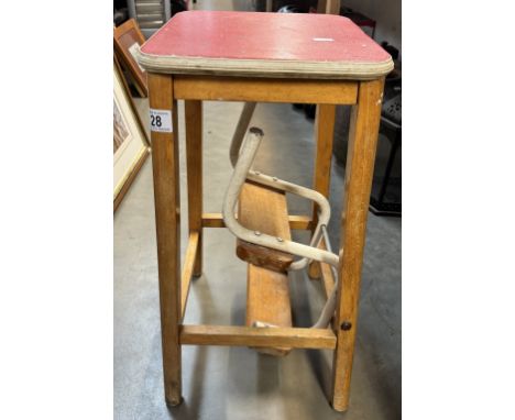 A vintage kitchen step stool