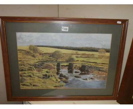 A framed and glazed watercolour rural scene signed K Marples, 1982, COLLECT ONLY.