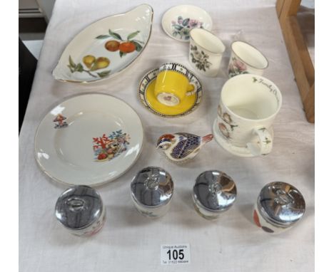 4 Egg coddlers, Magic roundabout plate, Royal Worcester cup &amp; saucer etc