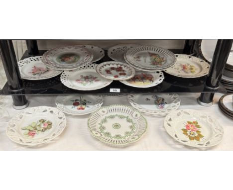 A good lot of vintage ribbon plates (Approximately 18)