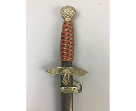 REPRODUCTION LUFTWAFFE CEREMONIAL DAGGER, mark for SMF Solingen, with scabbard, 41cm overallMore detailed pictures have been 