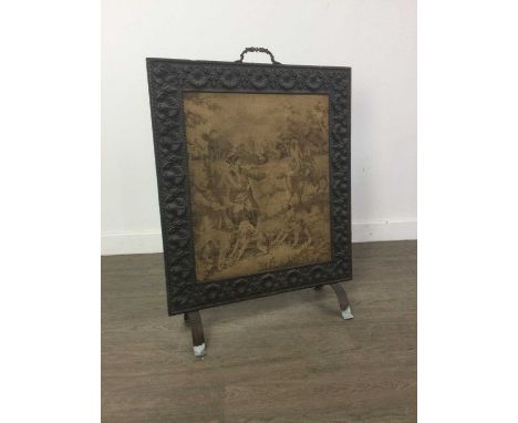 20TH CENTURY FIRESCREEN,along with two tapestries and a framed print (4)