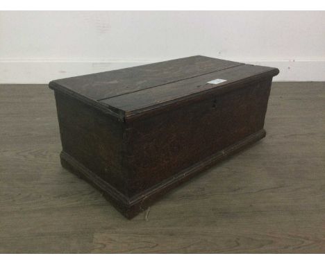 SMALL ELM STOOL, along with a candle box and a carved corner wall shelf (3)