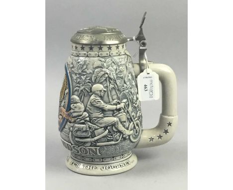 HARLEY DAVIDSON CERAMIC TANKARD,23cm high, in original box,