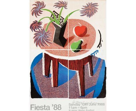 ‡ DAVID HOCKNEY RA (British, b.1937) offset lithographic poster - Fiesta (Baggott 178) 1988, signed by the artist, on glossy 