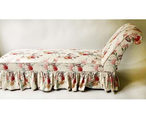 DAYBED, 185cm x 55cm, Victorian mahogany, with country house chintz upholstery. 