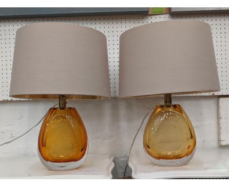 R V ASTLEY ALONIE TABLE LAMPS, a pair, 46cm H, (2) 