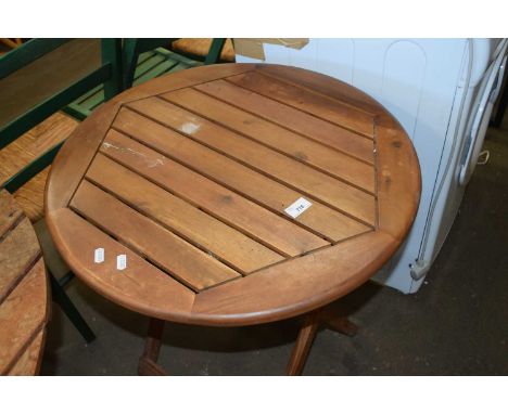 Small circular folding garden table