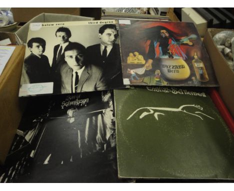 Two boxes of various LP records including Bob Marley and the Wailers  "Natty Dread", XTC "English Settlement", Nilsson "Son o