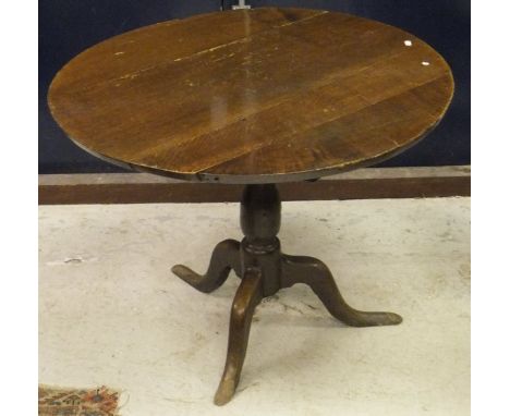 A Victorian walnut single drawer side table, a Victorian oak and walnut single drawer side table, three pedestal tea tables (