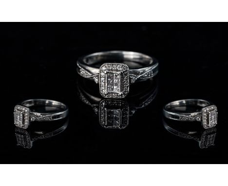 Ladies Platinum and Diamond Ring, the diamonds of good colour and quality; fully hallmarked 950 for platinum; ring size M