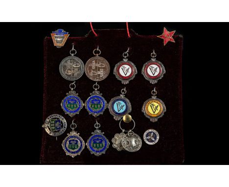 A Fine Collection of Hallmarked Sterling Silver and Enamel Medals ( 17 ) Medals In Total. Most of the Medals Awarded to G. Mo