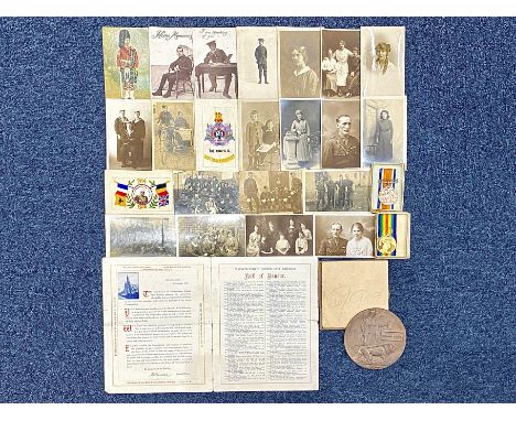 WW1 Death Plaque Together With A British War Medal And Victory Medal All In Official Boxes And Named To 29522 PTE W BLAND KO 