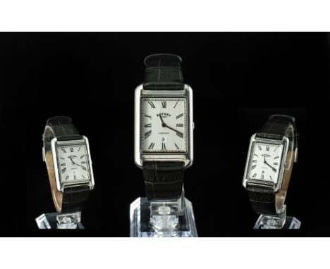 Gents Rotary Automatic Cambridge Wristwatch with leather strap, date function, original box and leaflet; working at time of c