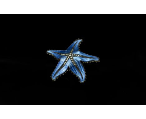 Norwegian Enamelled Silver Brooch, the lovely quality enamel showing a starfish design; good condition throughout