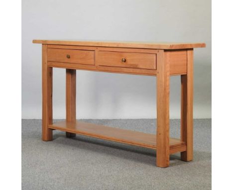 A modern light oak console table134w x 54d x 76h cm