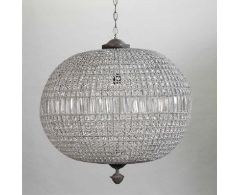 A large gilt metal and glass chandelier, of spherical shape80cm diameterCondition report: Looks to be complete. Has come from