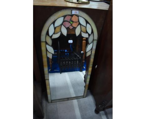 A leaded light hall way mirror.