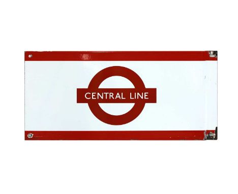 'CENTRAL LINE', a London Underground enamel frieze sign,23 x 49.5cmCondition report: chips to edges - see photo