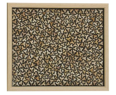 FOSSILISED SHARK TOOTH COLLAGE,Paleogene Period (66 to 23.03 million years ago), The Oulad Abdoun Basin, Morocco, comprised o