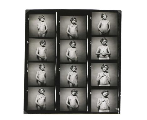 A PAIR OF NUDES,1960s, a pair of contact prints of an attractive model, with David Bailey-style 1960s lighting, each window m