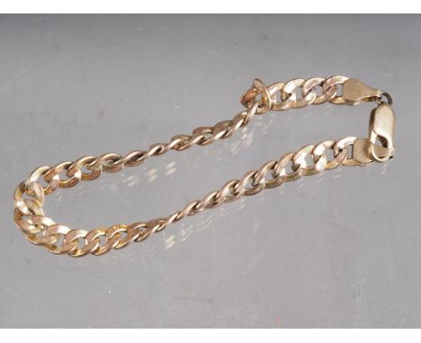 A 9ct gold hollow flat curb link necklace, 6g 