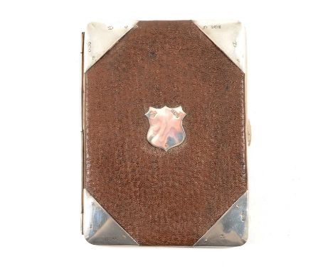 A gentleman's silver mounted leather wallet by M Chapman, Son &amp; Co Ltd (Middleton Chapman), also marked WA*, London 1908,