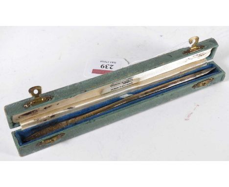 A George V silver quill pen, the flattened tip engraved 'GPO Telegraph Service 1935', in Goldsmiths &amp; Silversmiths Co fit