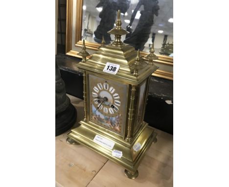 FRENCH BRASS MANTLE CLOCK - 35CMS