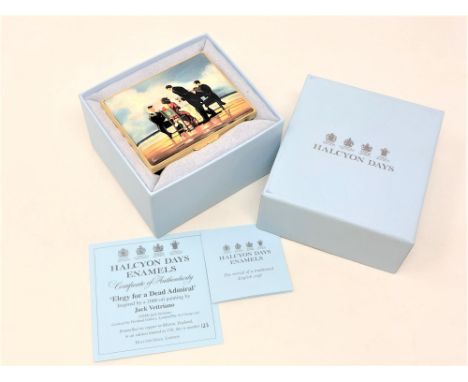 A Halcyon Days Enamel box - Elegy for a Dead Admiral, inspired by a 2000 oil painting by Jack Vettriano, limited edition 123/