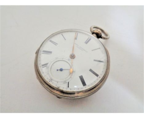 A silver pocket watch, Birmingham 1876, John Forrest of London.  CONDITION REPORT: Not running. Dial with numerous hairline c