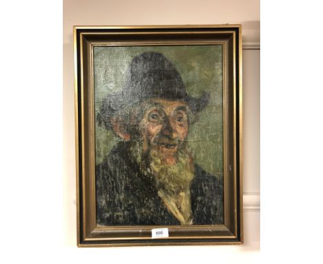 Continental School : Portrait of an elderly man, oil on canvas, 42 cm x 30 cm, framed.