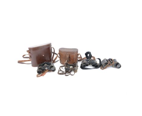 WWI Ross London binocular prismatic No.2 MK II magnification 6 binoculars, together with Aitchison London binocular prismatic