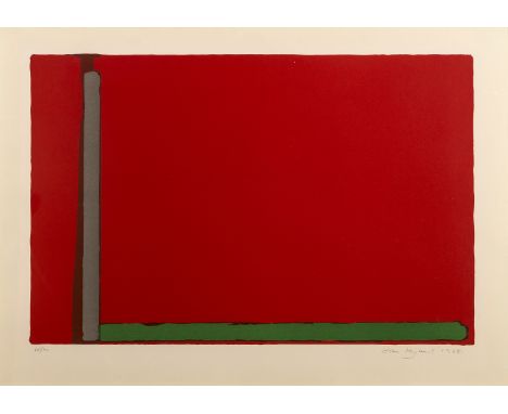 δ John Hoyland (1934-2011)Large Swiss RedLithograph printed in colours, 1968, signed and numbered from the edition of 100 in 