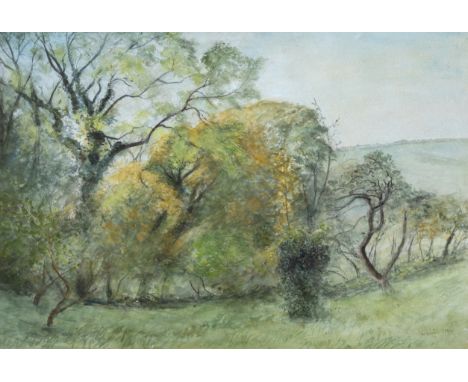 Stone (Reynolds, wood engraver, typographer and painter, 1909-1979) Woodland landscape, watercolour over pencil under-drawing